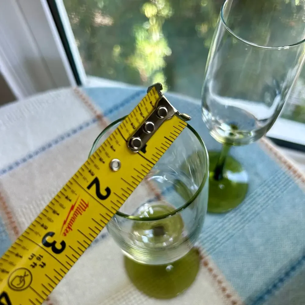 Set of 2 Pier 1 Pantiago Olive Green Champagne Flutes 9.25”
